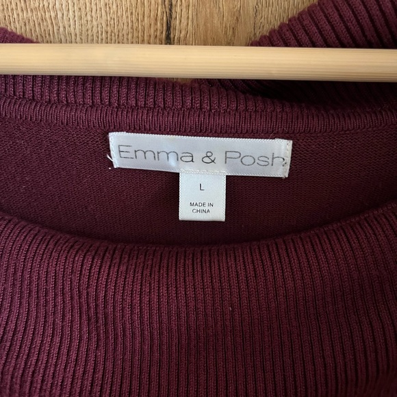 Emma & Posh elegant burgundy sweater dress. Size L Valentine feminine romantic - Picture 9 of 10